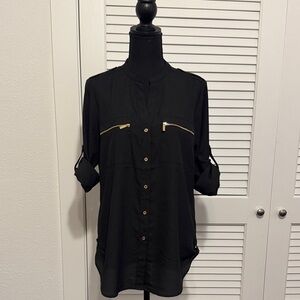 Calvin Klein Black Shirt with Gold Details